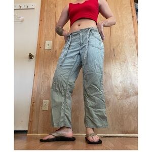French Cuff Women's Light Gray Cropped Pants
